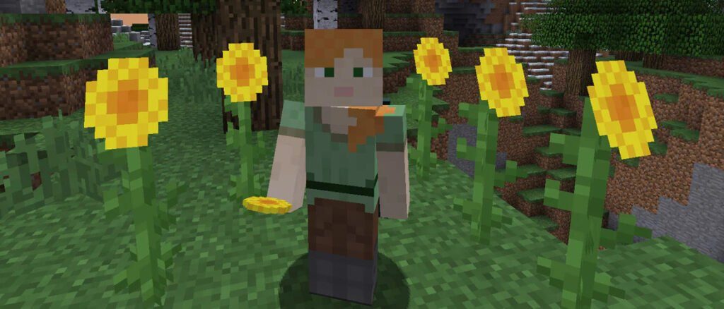 Sunflowers in Minecraft
