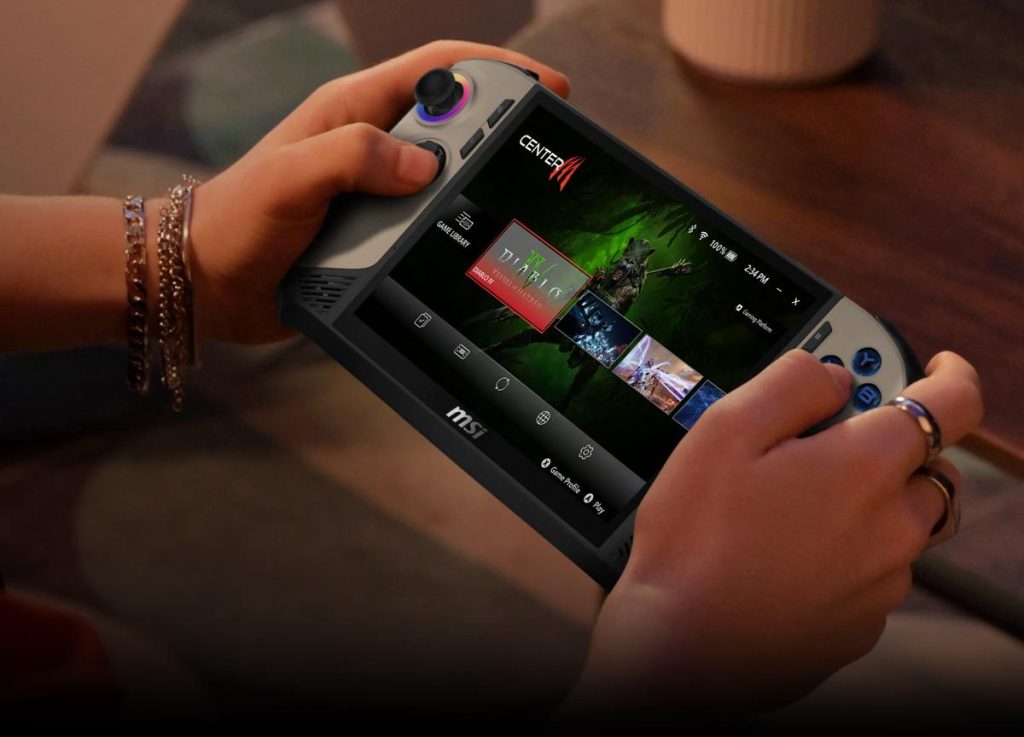 MSI Claw 8+ in the hands of a user