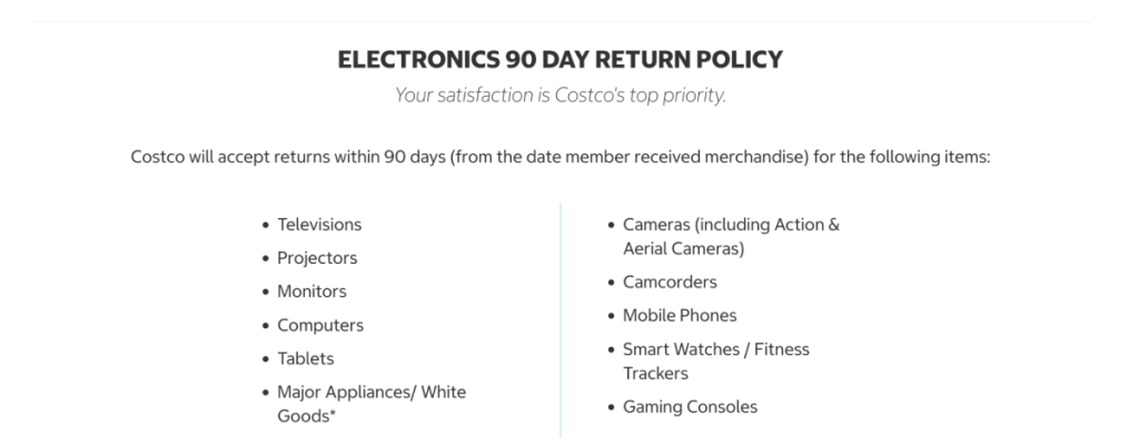 Costco return policy