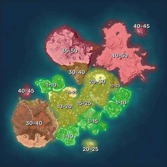  Palpagos Islands level zones featuring the southern Wildlife Sanctuary. 